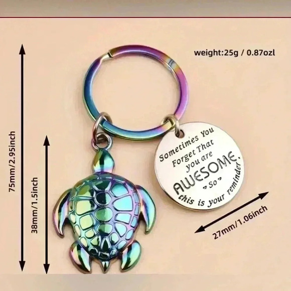 Turtle Keychain “Drive safe, I love you”NWOT - Picture 4 of 5